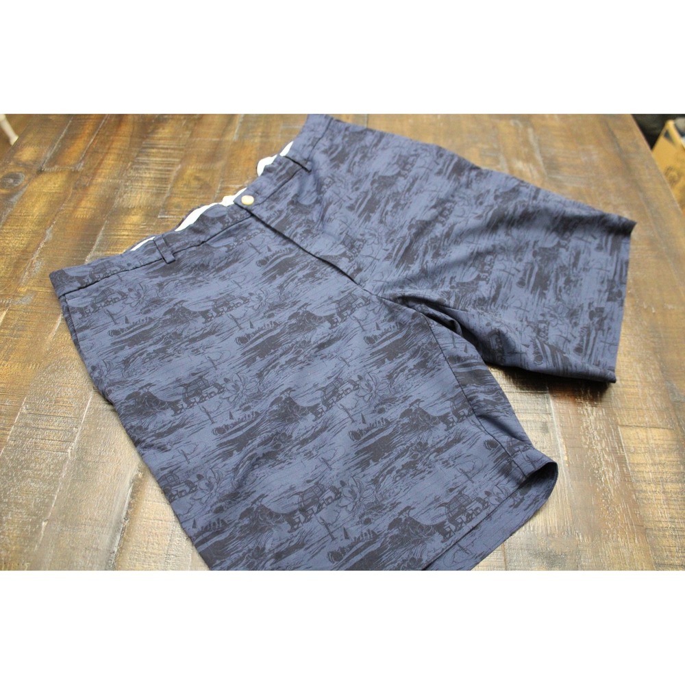 Peter Millar Shorts Mens 40 Blue Tropical Print Chino Golf Performance 10 Inch